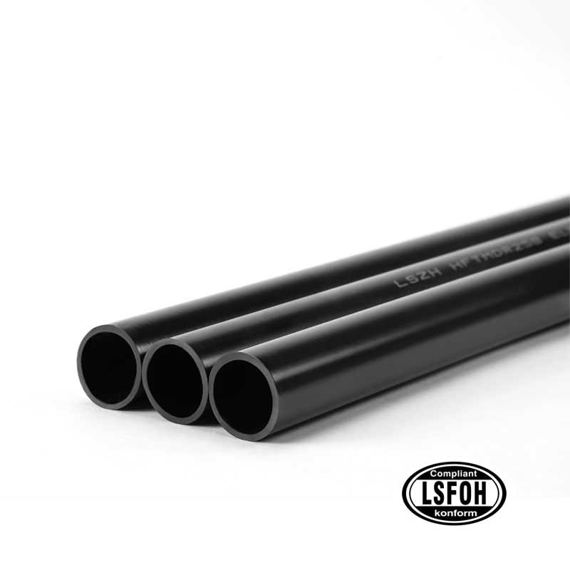 Low-Smoke Halogen-Free Rigid Electrical Conduit Pipe Black 1 LSZH black rigid conduit