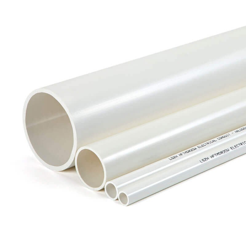 Low-Smoke Halogen-Free Rigid Electrical Conduit Pipe White 2 low smoke halogen free rigid conduit white