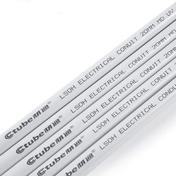 Low-Smoke Halogen-Free Rigid Electrical Conduit Pipe Grey 2 lszh conduit grey