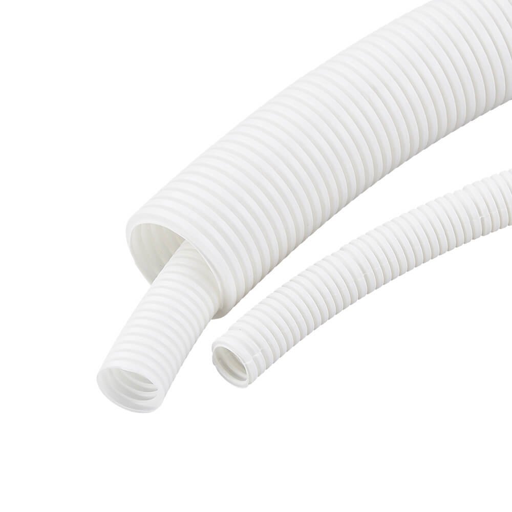 white corrugated conduit pipe